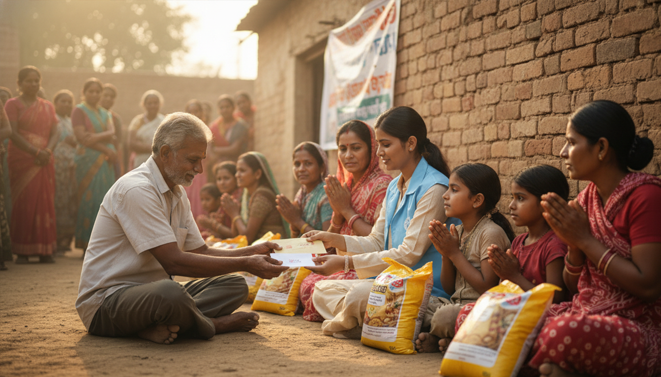 गरीब परिवारों को आर्थिक सहायता